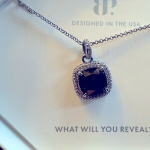 Elegant black onyx cubic zirconia Pendant Necklace